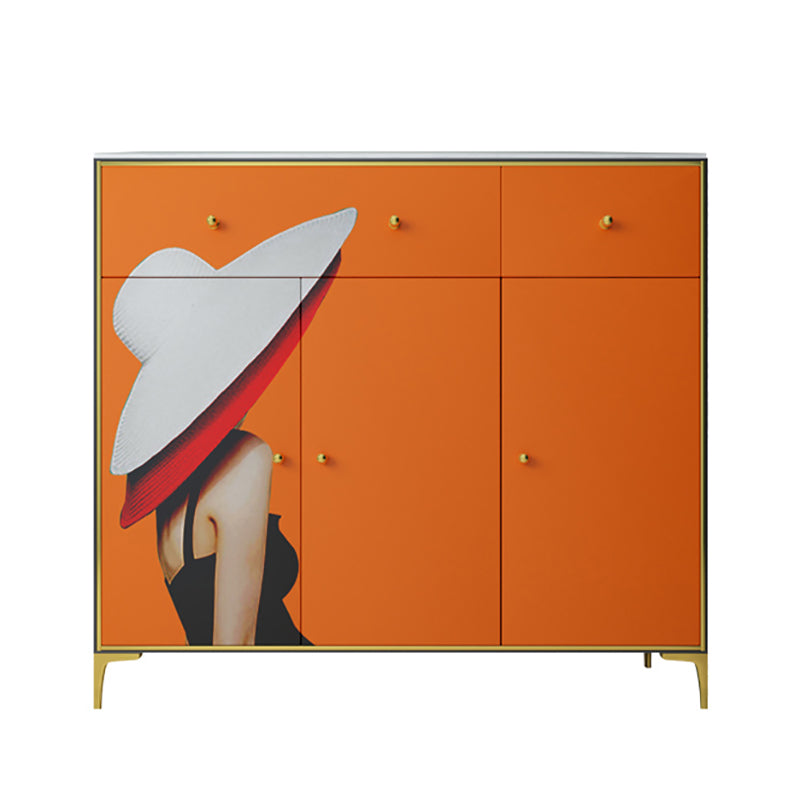 47.5"L Wood Dining Room Sideboard Cabinet Modern Credenza with Storage and Drawer Orange Clearhalo 'buffet_sideboard' 'Buffets & Sideboards' 'furn' 'furn_buffet_sideboard' 'Furniture' 'Kitchen & Dining Furniture' 5681234
