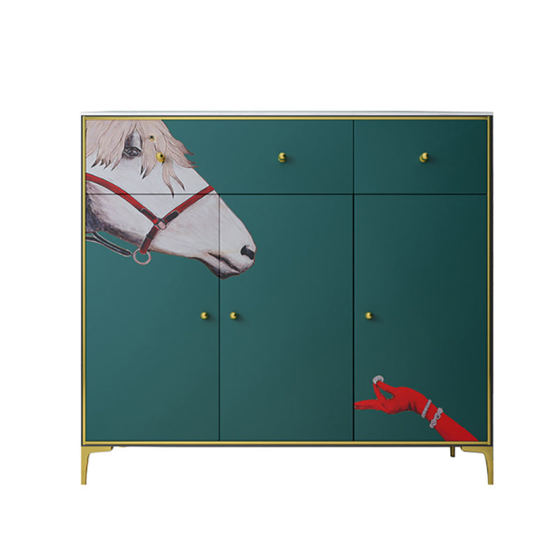 47.5"L Wood Dining Room Sideboard Cabinet Modern Credenza with Storage and Drawer Light Green Clearhalo 'buffet_sideboard' 'Buffets & Sideboards' 'furn' 'furn_buffet_sideboard' 'Furniture' 'Kitchen & Dining Furniture' 5681235