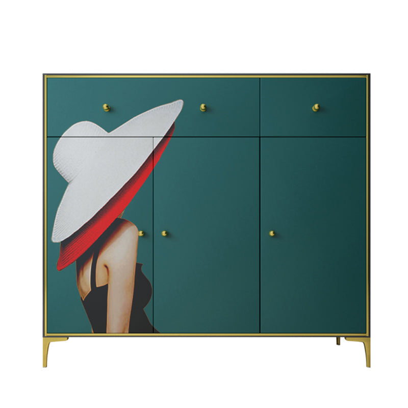 47.5"L Wood Dining Room Sideboard Cabinet Modern Credenza with Storage and Drawer Dark Green Clearhalo 'buffet_sideboard' 'Buffets & Sideboards' 'furn' 'furn_buffet_sideboard' 'Furniture' 'Kitchen & Dining Furniture' 5681241