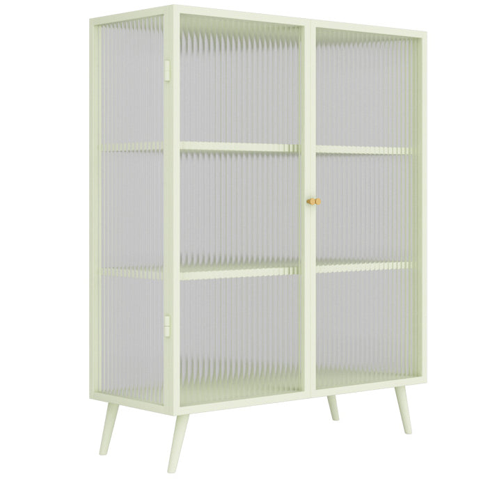 Server moderno in telaio in metallo vetro a due porte server da pranzo per soggiorno