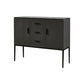 Glam Sideboard Table with Stone Top Buffet Sideboard Cabinets and Storage Dark Gray Wood Clearhalo 'buffet_sideboard' 'Buffets & Sideboards' 'furn' 'furn_buffet_sideboard' 'Furniture' 'Kitchen & Dining Furniture' 5681338