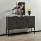 Glam Sideboard Table with Stone Top Buffet Sideboard Cabinets and Storage Clearhalo 'buffet_sideboard' 'Buffets & Sideboards' 'furn' 'furn_buffet_sideboard' 'Furniture' 'Kitchen & Dining Furniture' 5681342