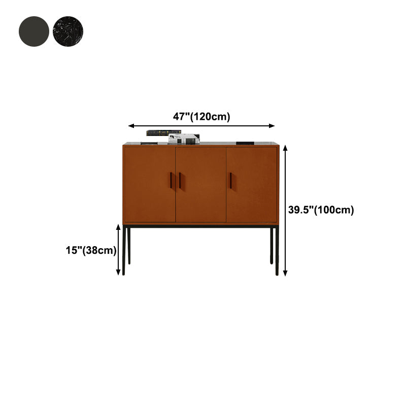 Glam Sideboard Table with Stone Top Buffet Sideboard Cabinets and Storage Clearhalo 'buffet_sideboard' 'Buffets & Sideboards' 'furn' 'furn_buffet_sideboard' 'Furniture' 'Kitchen & Dining Furniture' 5681353