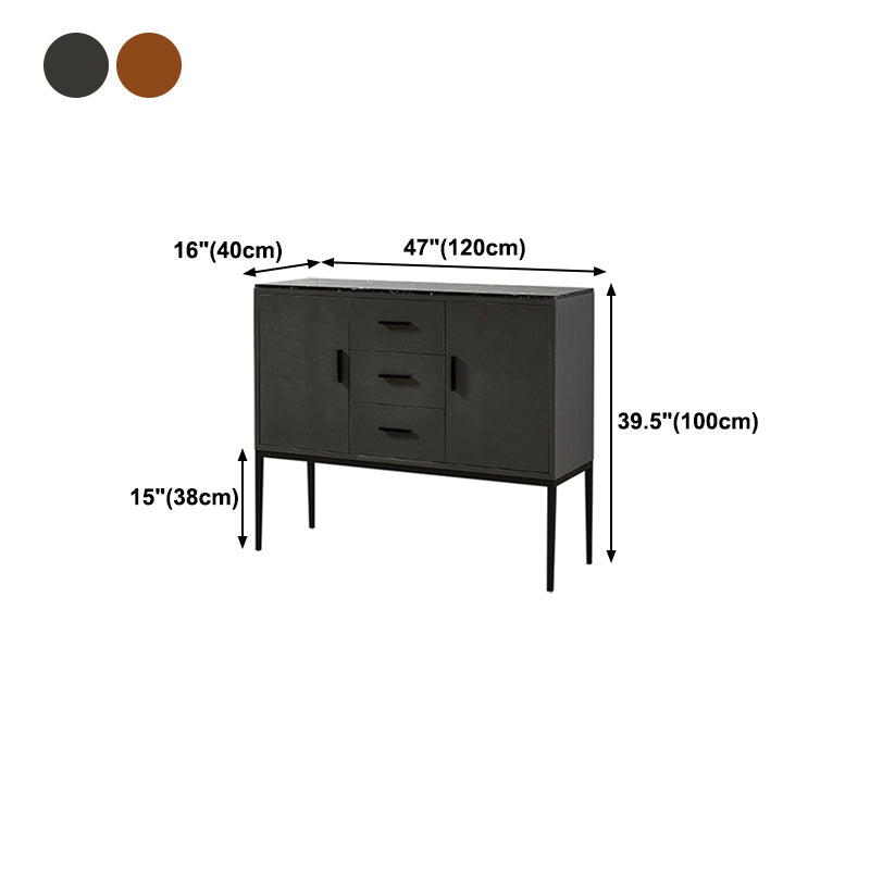 Glam Sideboard Table with Stone Top Buffet Sideboard Cabinets and Storage Clearhalo 'buffet_sideboard' 'Buffets & Sideboards' 'furn' 'furn_buffet_sideboard' 'Furniture' 'Kitchen & Dining Furniture' 5681354