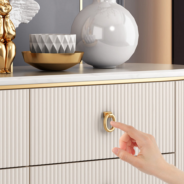 6-Drawer Engineered Wood Sideboard Modern Buffet Table with Stone for Dining Room Clearhalo 'buffet_sideboard' 'Buffets & Sideboards' 'furn' 'furn_buffet_sideboard' 'Furniture' 'Kitchen & Dining Furniture' 5681380