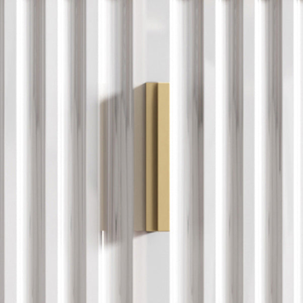 Glam Style Stone Sideboard Buffet Dining Room 34"H 3-Drawers Buffet Server in White Clearhalo 'buffet_sideboard' 'Buffets & Sideboards' 'furn' 'furn_buffet_sideboard' 'Furniture' 'Kitchen & Dining Furniture' 5681396