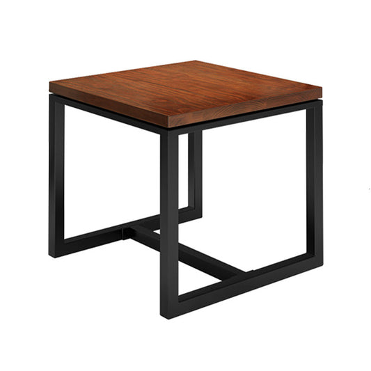Solid Wood Dining Table Industrial Square Table with Black Frame Without Chairs