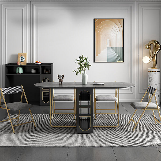 Simplicity Style Dinner Table Trestle Base Folding Furniture,59"L x 31.5"W x 29.5"H Clearhalo 'Dining Tables & Seating' 'Dining Tables' 'dining_table' 'furn' 'furn_dining_table' 'Furniture' 'Kitchen & Dining Furniture' 5681451