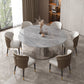 Luxury Sintered Stone Top Table Extendable Round Table with Pedestal Base