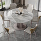 Luxury Sintered Stone Top Table Extendable Round Table with Pedestal Base