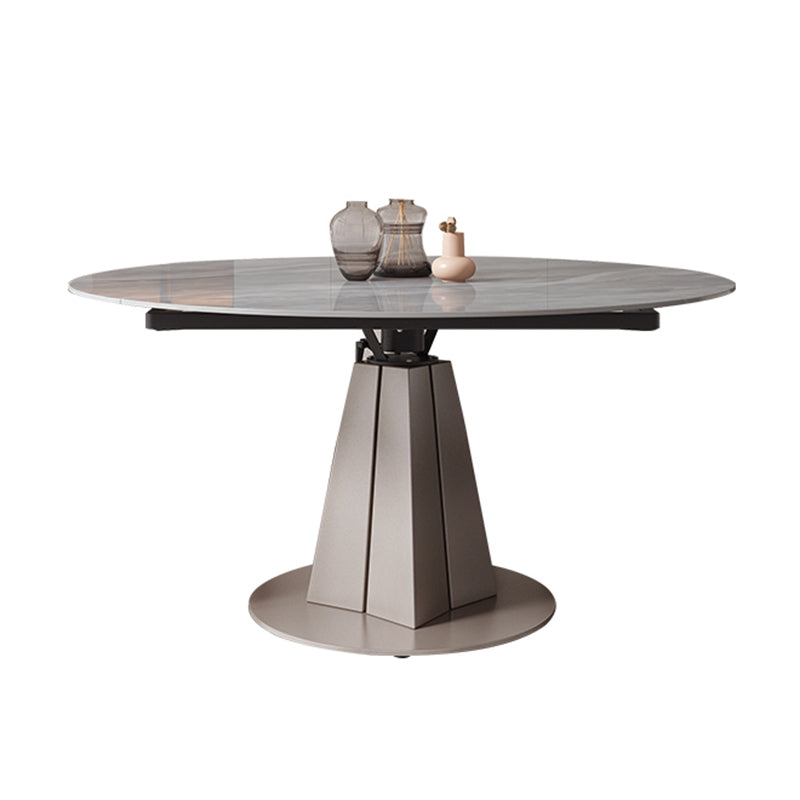Luxury Sintered Stone Top Table Extendable Round Table with Pedestal Base