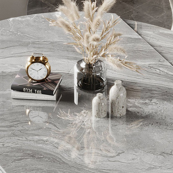 Luxury Sintered Stone Top Table Extendable Round Table with Pedestal Base