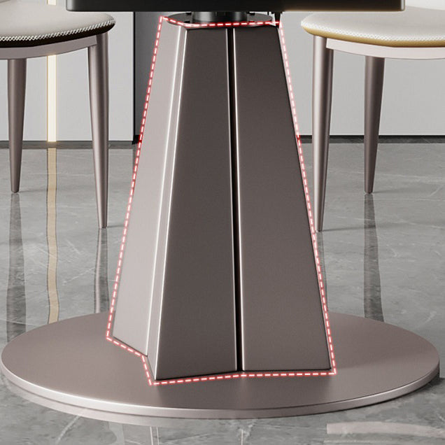 Luxury Sintered Stone Top Table Extendable Round Table with Pedestal Base