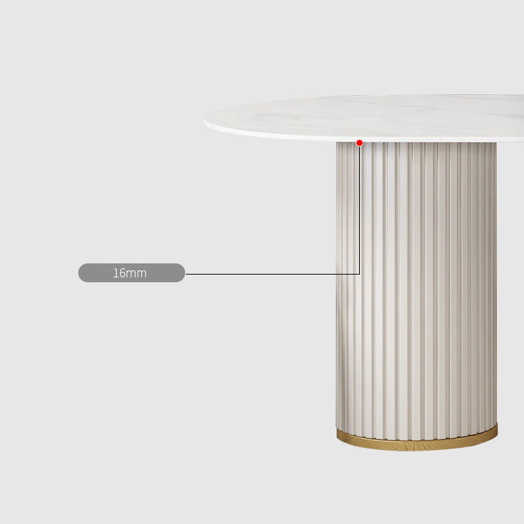 Metal Contemporary Oval Dining Table Sintered Stone Top Table for Home Clearhalo 'Dining Tables & Seating' 'Dining Tables' 'dining_table' 'furn' 'furn_dining_table' 'Furniture' 'Kitchen & Dining Furniture' 5681505