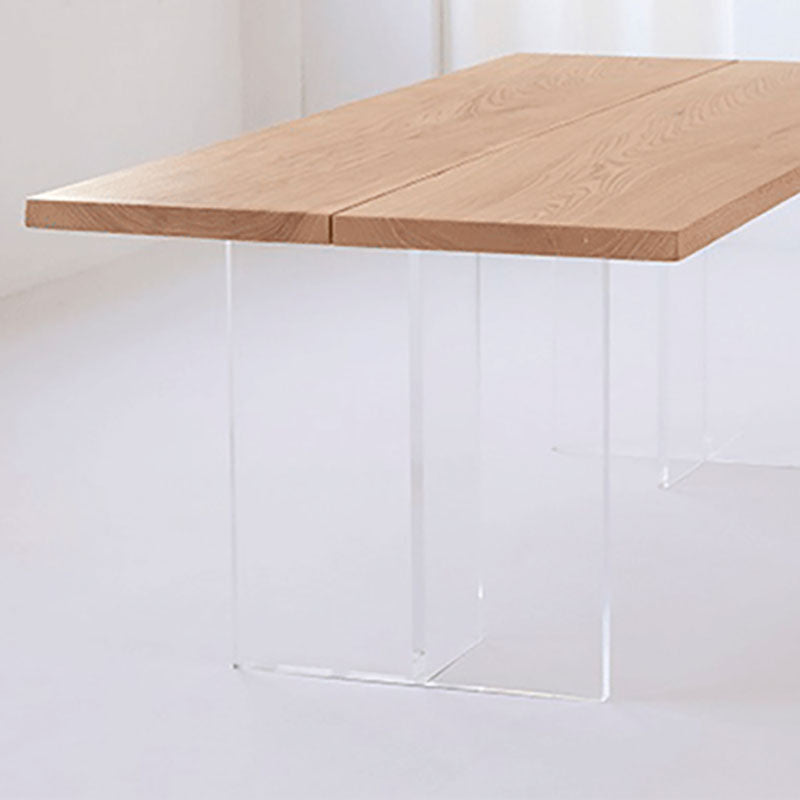 Table à manger en bois massif table contemporaine avec base de traîneau