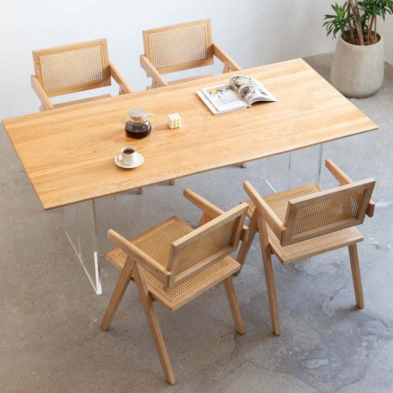 Table à manger en bois massif table contemporaine avec base de traîneau