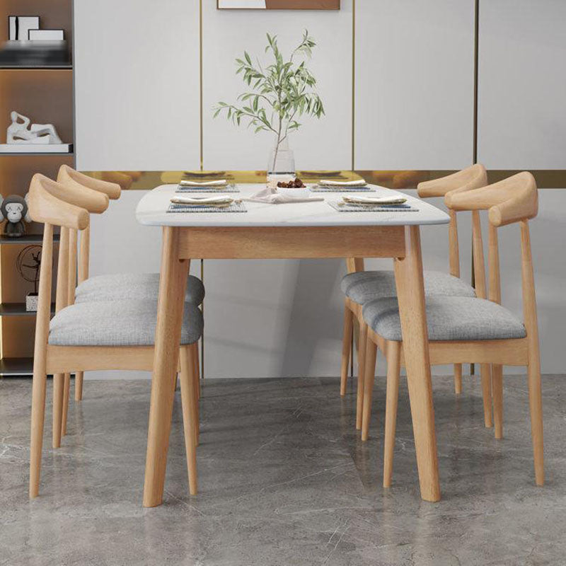 Table à manger moderne du milieu du siècle du milieu du siècle avec 4 pattes en bois sans chaise