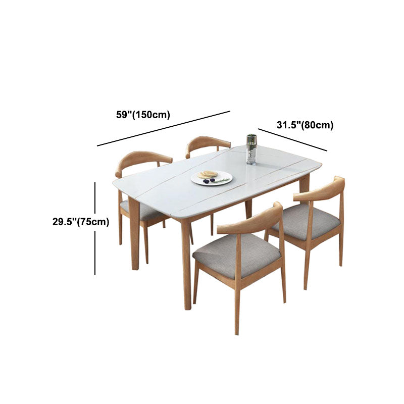 Table à manger moderne du milieu du siècle du milieu du siècle avec 4 pattes en bois sans chaise