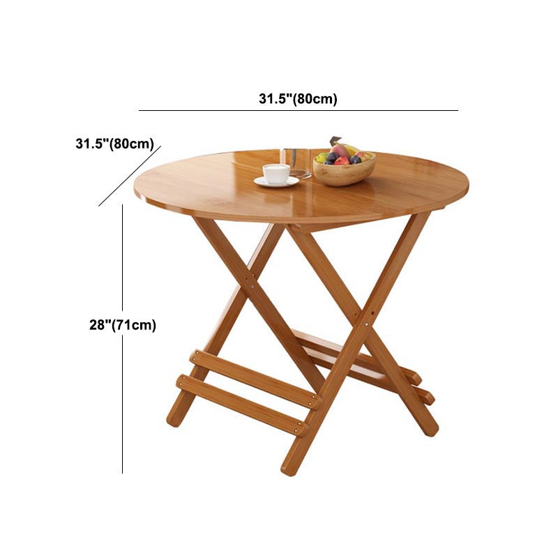 Modern Bamboo Pedestal Dining Table Natural Folding Table for Restaurant
