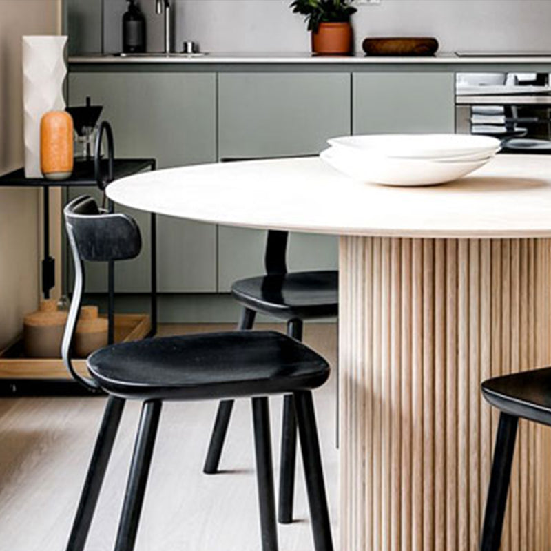 Table à manger piédestal naturel moderne