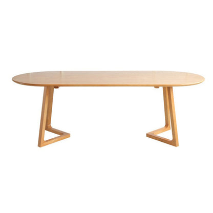 Simple Style Oval Wood Table Sled Solid Wood Base Home Table Without Chairs Clearhalo 'Dining Tables & Seating' 'Dining Tables' 'dining_table' 'furn' 'furn_dining_table' 'Furniture' 'Kitchen & Dining Furniture' 5681662