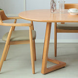 Simple Style Oval Wood Table Sled Solid Wood Base Home Table Clearhalo 'Dining Tables & Seating' 'Dining Tables' 'dining_table' 'furn' 'furn_dining_table' 'Furniture' 'Kitchen & Dining Furniture' 5681664