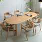 Simple Style Oval Wood Table Sled Solid Wood Base Home Table Clearhalo 'Dining Tables & Seating' 'Dining Tables' 'dining_table' 'furn' 'furn_dining_table' 'Furniture' 'Kitchen & Dining Furniture' 5681668