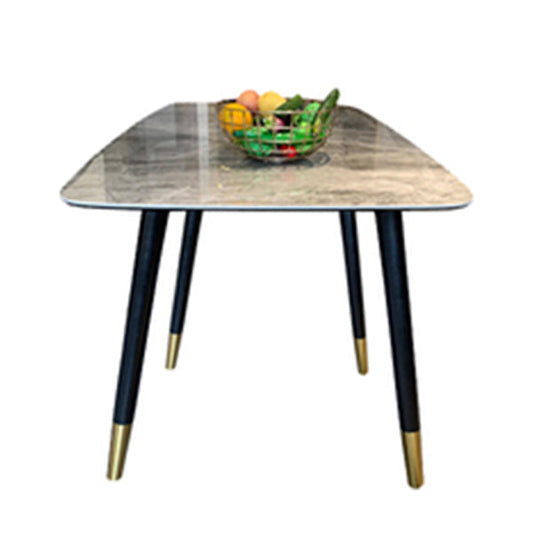 Modern Style Gray Dining Table Sintered Stone Rectangle Table for Home Without Chairs