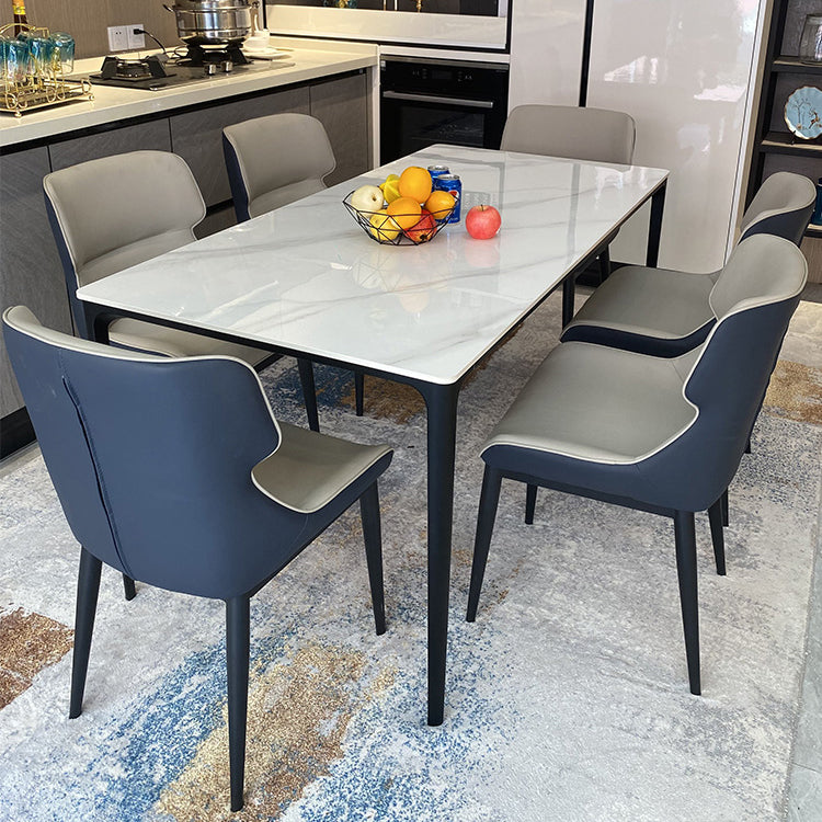 Table à manger rectangle Table à manger moderne en pierre blanche pour la maison