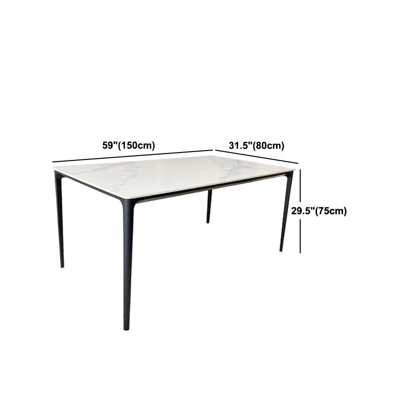 Table à manger rectangle Table à manger moderne en pierre blanche pour la maison