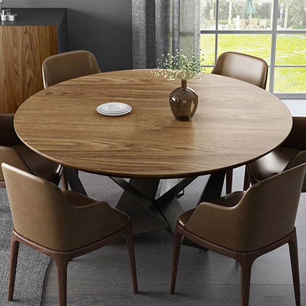 Contemporary Dining Table Round Solid Wood Dinner Table for Home Kitchen Dinner Clearhalo 'Dining Tables & Seating' 'Dining Tables' 'dining_table' 'furn' 'furn_dining_table' 'Furniture' 'Kitchen & Dining Furniture' 5681724
