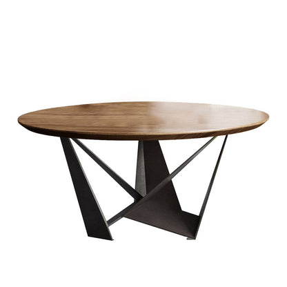 Contemporary Dining Table Round Solid Wood Dinner Table for Home Kitchen Dinner Without Chairs Clearhalo 'Dining Tables & Seating' 'Dining Tables' 'dining_table' 'furn' 'furn_dining_table' 'Furniture' 'Kitchen & Dining Furniture' 5681728