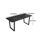 Rectangle Black Base Dining Table Modern Stone Double Pedestal Table Clearhalo 'Dining Tables & Seating' 'Dining Tables' 'dining_table' 'furn' 'furn_dining_table' 'Furniture' 'Kitchen & Dining Furniture' 5681760