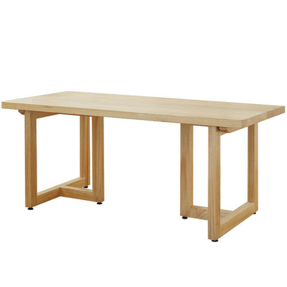 Table en bois massif simple moderne pour table rectangle de restaurant avec base en bois