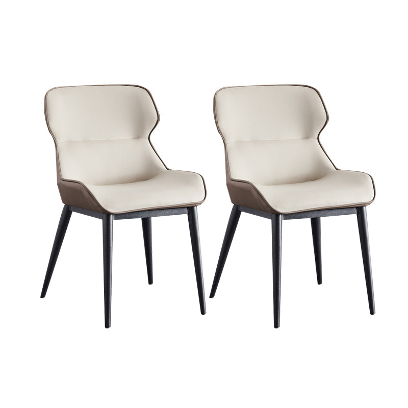 Industrial Design Wingback Parsons Chairs Leather Dining Side Chair