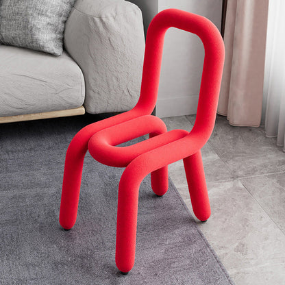 デザイナースタイルベルベットカーブドチェアオープンバックマット仕上げダイニングチェア