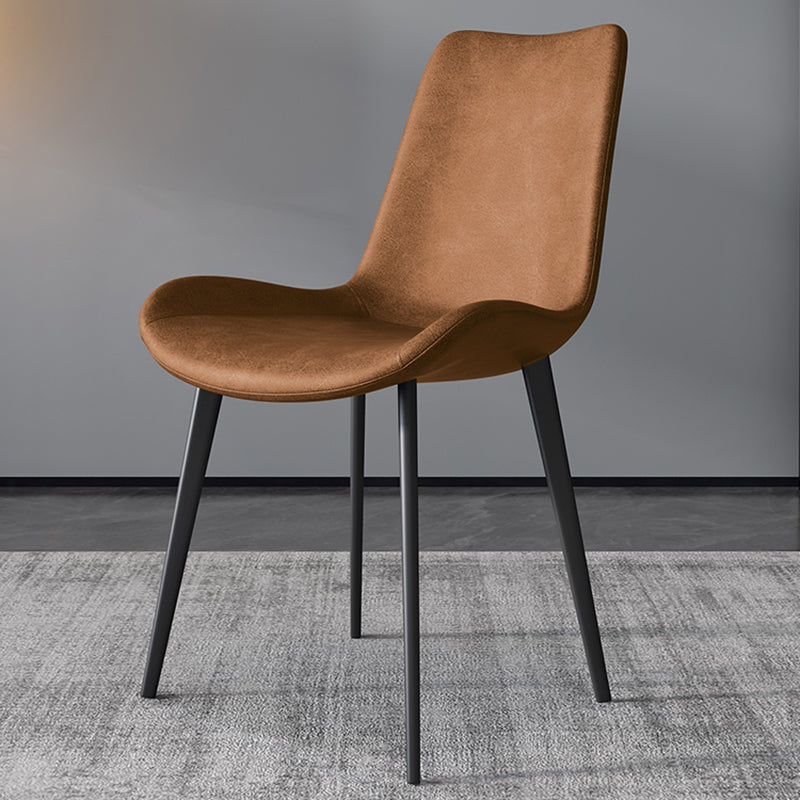 Modern Style Dining Chair Dining Armless Side Chair with Metal Legs for Kitchen