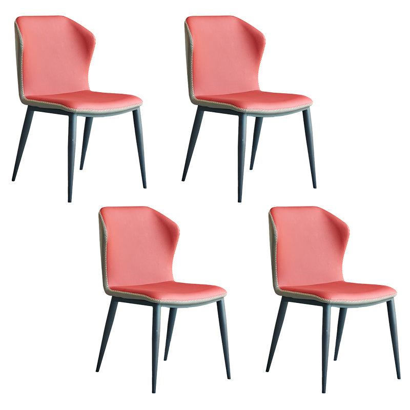 工業デザインウィングバックアームレスチェアフェイクレザーダイニングチェア