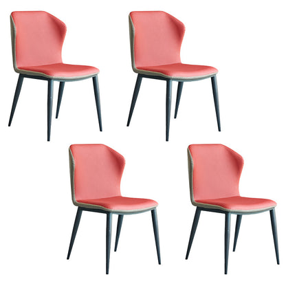 工業デザインウィングバックアームレスチェアフェイクレザーダイニングチェア