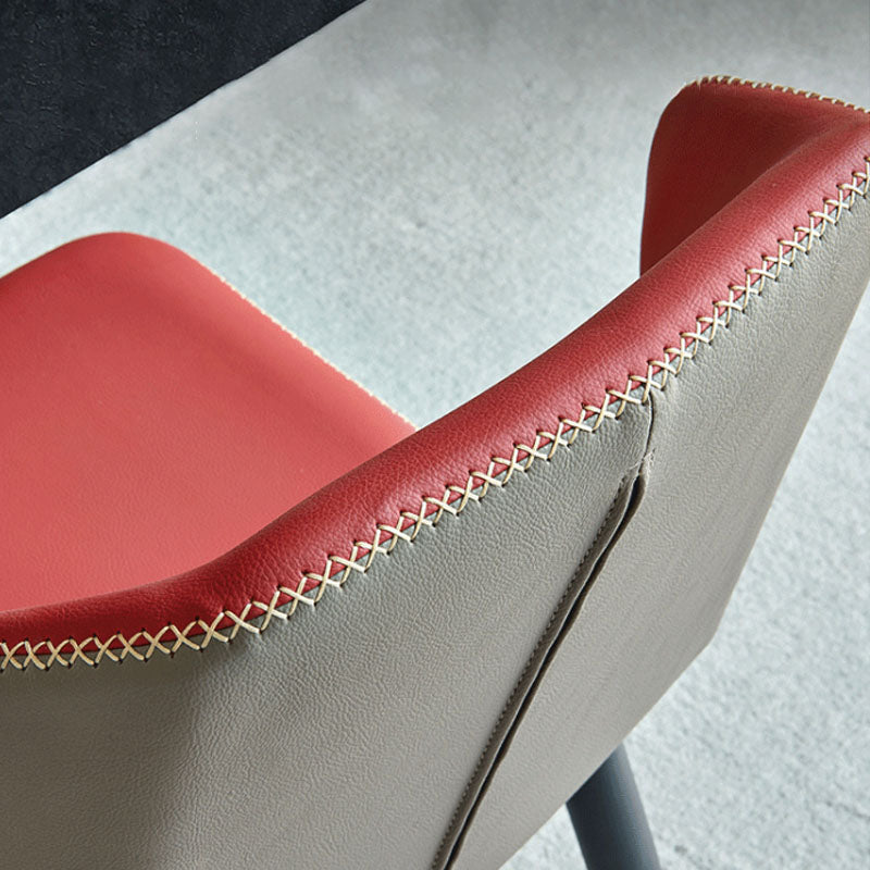 工業デザインウィングバックアームレスチェアフェイクレザーダイニングチェア