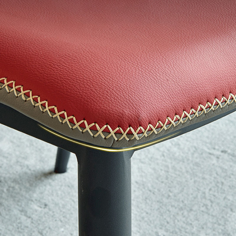 工業デザインウィングバックアームレスチェアフェイクレザーダイニングチェア