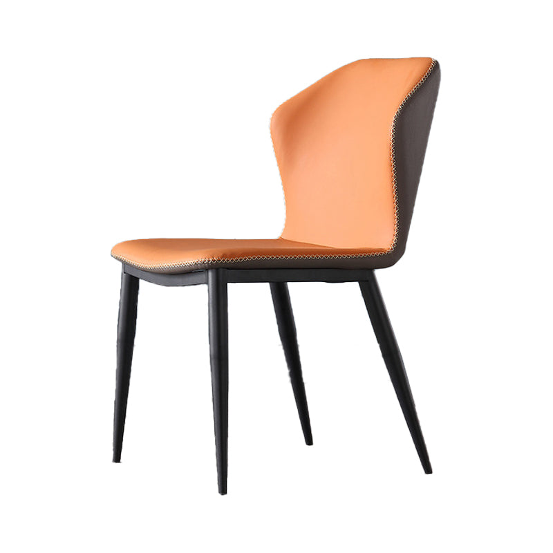 Industrial Design Wingback Armless Chairs Faux Leather Side Chair Clearhalo 'Dining Chairs' 'Dining Tables & Seating' 'dining_chair' 'furn' 'furn_dining_chair' 'Furniture' 'Kitchen & Dining Furniture' 5681942