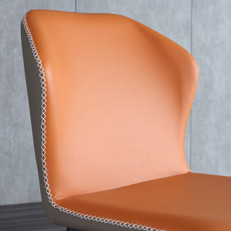 Industrial Design Wingback Armless Chairs Faux Leather Side Chair Clearhalo 'Dining Chairs' 'Dining Tables & Seating' 'dining_chair' 'furn' 'furn_dining_chair' 'Furniture' 'Kitchen & Dining Furniture' 5681944