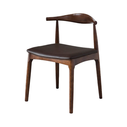 Modern Style Open Back Chair Dining Armless Side Chair with Wooden Legs Walnut 1 Piece Clearhalo 'Dining Chairs' 'Dining Tables & Seating' 'dining_chair' 'furn' 'furn_dining_chair' 'Furniture' 'Kitchen & Dining Furniture' 5681950