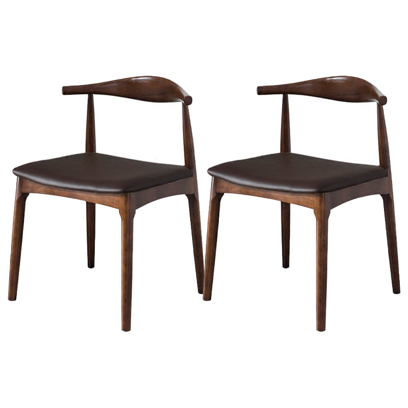 Modern Style Open Back Chair Dining Armless Side Chair with Wooden Legs Walnut 2 Piece Set Clearhalo 'Dining Chairs' 'Dining Tables & Seating' 'dining_chair' 'furn' 'furn_dining_chair' 'Furniture' 'Kitchen & Dining Furniture' 5681951