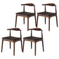 Modern Style Open Back Chair Dining Armless Side Chair with Wooden Legs Walnut 4 Piece Set Clearhalo 'Dining Chairs' 'Dining Tables & Seating' 'dining_chair' 'furn' 'furn_dining_chair' 'Furniture' 'Kitchen & Dining Furniture' 5681953