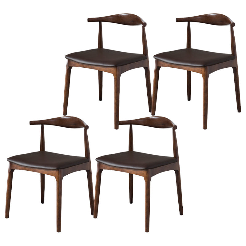 Modern Style Open Back Chair Dining Armless Side Chair with Wooden Legs Walnut 4 Piece Set Clearhalo 'Dining Chairs' 'Dining Tables & Seating' 'dining_chair' 'furn' 'furn_dining_chair' 'Furniture' 'Kitchen & Dining Furniture' 5681953