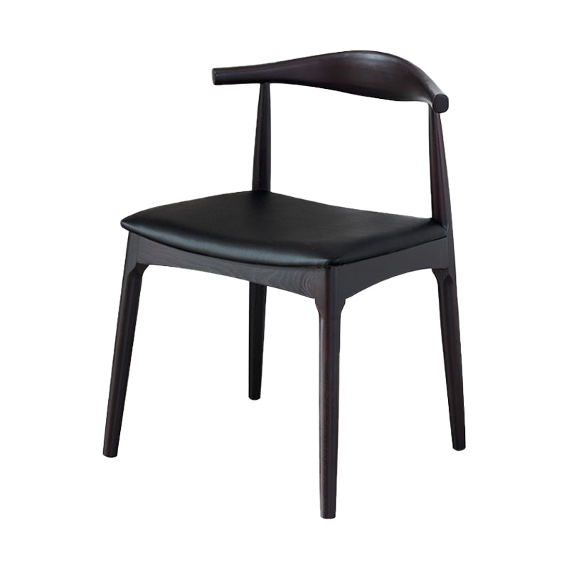 Modern Style Open Back Chair Dining Armless Side Chair with Wooden Legs Black 1 Piece Clearhalo 'Dining Chairs' 'Dining Tables & Seating' 'dining_chair' 'furn' 'furn_dining_chair' 'Furniture' 'Kitchen & Dining Furniture' 5681955