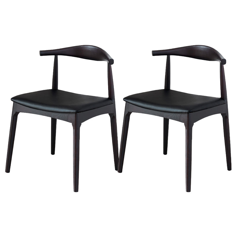 Modern Style Open Back Chair Dining Armless Side Chair with Wooden Legs Black 2 Piece Set Clearhalo 'Dining Chairs' 'Dining Tables & Seating' 'dining_chair' 'furn' 'furn_dining_chair' 'Furniture' 'Kitchen & Dining Furniture' 5681957