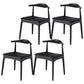 Modern Style Open Back Chair Dining Armless Side Chair with Wooden Legs Black 4 Piece Set Clearhalo 'Dining Chairs' 'Dining Tables & Seating' 'dining_chair' 'furn' 'furn_dining_chair' 'Furniture' 'Kitchen & Dining Furniture' 5681959